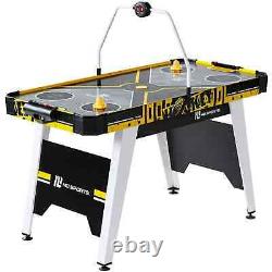 Air Hockey Game Table, Overhead Electronic Scorer, Black/Yellow