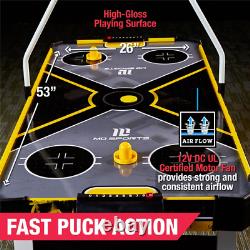 Air Hockey Game Table, Overhead Electronic Scorer, Black/Yellow, 54 X 27 X 32