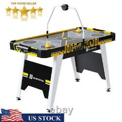 Air Hockey Game Table Overhead Electronic Scorer, Black/Yellow, 54 x 27 x 32