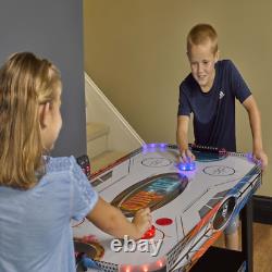 Air Hockey Game Table Set Electronic Abacus Scoring LED Pushers Pucks 54-inch