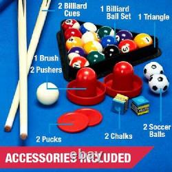 Air Hockey Pool Billiard Foosball 48 3 In 1 Combo Game Accessories Included