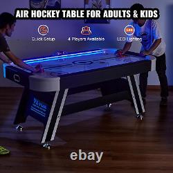 Air Hockey Table, 72 Indoor Hockey Table for Kids and Adults, LED Sports Hockey