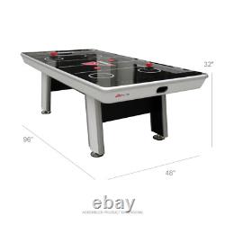 Air Hockey Table 8' LED display electronic scoring touchscreen controls 2 pucks