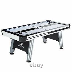 Air Hockey Table 84 in Electronic Scorer LED Lights for Adult Kids Black White