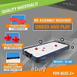 Air Hockey Table Electric Tabletop 2 Pushers and 2 Pucks 40inch & Manual scorers