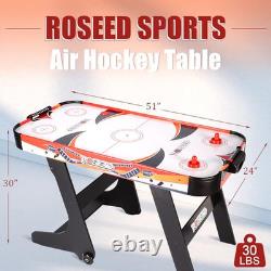 Air Hockey Table for Game Room, Home, Office with 2 Pucks, 2 Pushers, Powerful