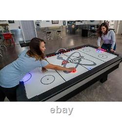 Air Hockey Table w Digital Scoreboard + LED Puck LED Pushers and Light Effects