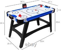 Air Hockey Table with 2 Pucks, 2 Paddles, LED Score Board 58in- For game Table