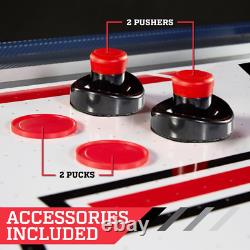 Air Powered Hockey Game Table Arcade Electronic Scorer Pusher Pucks Blue 60-inch