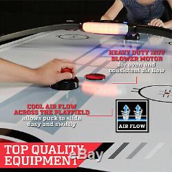 Air Powered Hockey Table ESPN Belham Collection 8 Foot Electronic Scorer & C