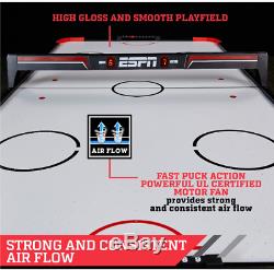 Air Powered Hockey Table With Overhead LED Scorer Family Game Home 60 5 FT