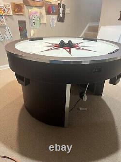 Air hockey table by aeromaxx white table and red print with paddles