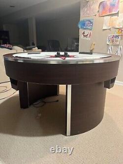 Air hockey table by aeromaxx white table and red print with paddles