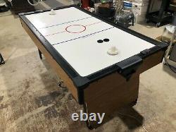 Antique Air Hockey Table Wood Accents Good Condition Made in USA