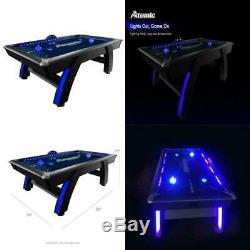 Atomic 7.5' Indiglo LED Light Up Arcade Air-Powered Hockey Table Includes 2 LED