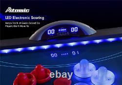 Atomic 90 Or 7.5 Ft Led Light Up Arcade Air Powered Hockey Tables Includes Li