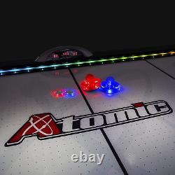 Atomic 90 or 7.5 Ft LED Light up Arcade Air Powered Hockey Tables Includes Li