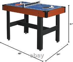 BG1131M Triad 3-In-1 48-In Multi Game Table with Pool, Glide Hockey, and Table T