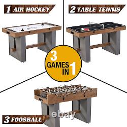 Barrington 3-In-1 Combination Game Table 54, Foosball, Air-Powered Hockey and T