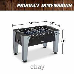 Barrington 54 Arcade Foosball Soccer Table, Accessories Included, Black/Gray