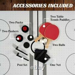 Barrington 72 Inch Air Powered Hockey with Table Tennis Top Game Pucks Pushers Set