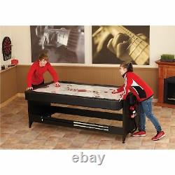 Billiard Play Set 7ft Table Air Hockey Ping Pong Pool Game Cue Ball Drop Pockets