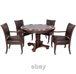 Bluewave Bridgeport 2-In-1 Poker Game Table Set Walnut Finish