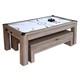 Bluewave Driftwood 7-Ft Air Hockey Table Combo Set WithBenches