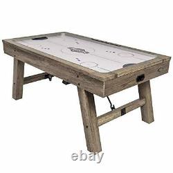 Brookdale Air-Powered Hockey Table with Rustic Wood Grain Finish, Angled Legs