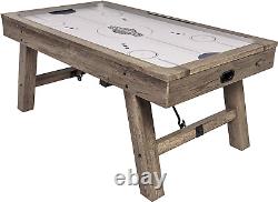Brookdale Air-Powered Hockey Table with Rustic Wood Grain Finish, Angled Legs an