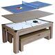 Carmelli Driftwood 7 Ft Air Hockey Table Combo Set with Benches NG1137H