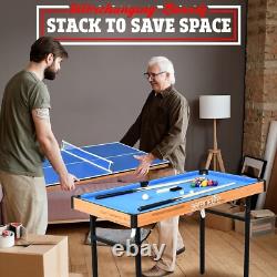 Complete 4 in 1 Sports Arcade Table Pool, Air Hockey, Table Tennis & More