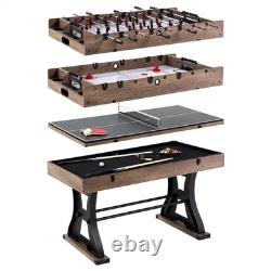 Coventry 54 In. 4-In-1 Combination Game Table with Air Hockey, Foosball, Billiar