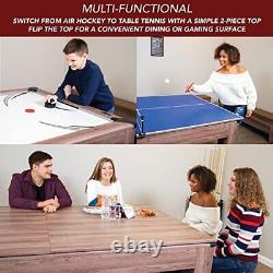 Driftwood 7-ft Air Hockey Table Tennis Combination with Dining Top, Two