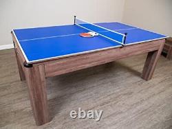 Driftwood 7-ft Air Hockey Table Tennis Combination with Dining Top, Two