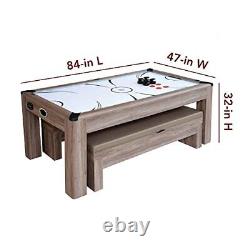 Driftwood 7-ft Air Hockey Table Tennis Combination with Dining Top, Two