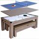 Driftwood BG1137H 7-ft Air Hockey Table Tennis Combo Set withBenches