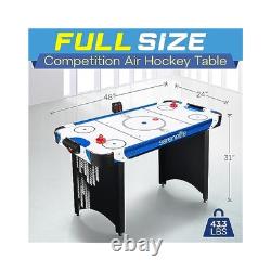 Durable Air Hockey Table with LED Score & Fast Puck Action, Fun for All