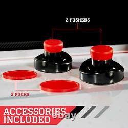 ESPN 5' Air Powered Hockey Table With LED Electronic Scorer, Black/Red