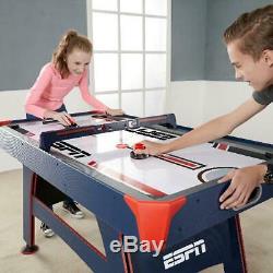 ESPN 60 Inch Air Powered Hockey Table with Overhead Electronic Scorer, UL Certif