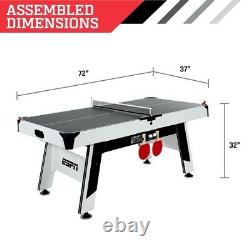 ESPN 72 Air Powered Hockey and Table Tennis Top with Bonus Dartboard Set