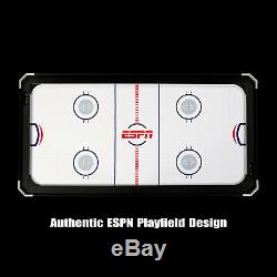 ESPN 72 Inch Air Powered Hockey Table With Table Tennis Top In-Rail Scorer New
