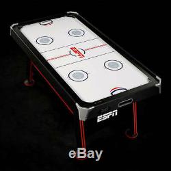 ESPN 72-Inch Air Powered Hockey Table with Table Tennis Top In-Rail Scorer