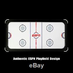 ESPN 72 Inch Air Powered Hockey Table with Table Tennis Top & In-Rail Scorer, Ne