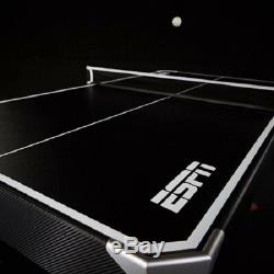ESPN 72 Inch Air Powered Hockey Table with Table Tennis Top In-Rail Scorer New