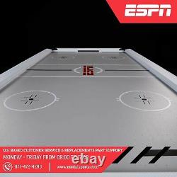 ESPN 84 Glacier Arcade Air Hockey Game Table, Inlaid Electronic Scorer, White/R
