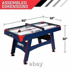 ESPN Air Hockey Table, Overhead Electronic Scorer, Blue/Red, 60 size, Air Power
