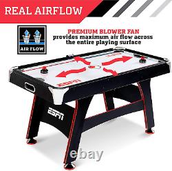 ESPN Air Powered Hockey Tables with Arcade Score Keeping, Pusher, and Puck Sets