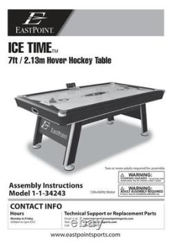 EastPoint Sports Ice Time X-Cell 84-inch Hover Hockey Glaze Tek Table MSRP $889
