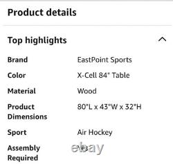EastPoint Sports Ice Time X-Cell 84-inch Hover Hockey Glaze Tek Table MSRP $889